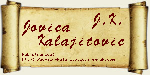 Jovica Kalajitović vizit kartica